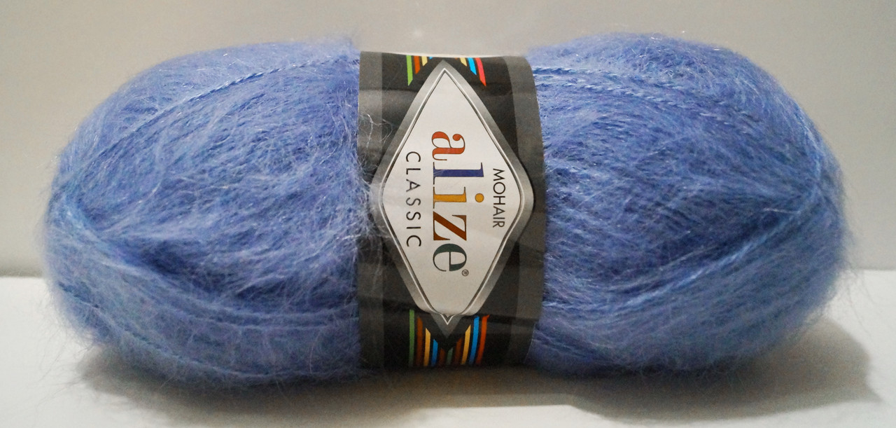 Нитки пряжа для в'язання мохеровая MOHAIR CLASSIK ALIZE мохер классик Алізе № 40 - блакитний