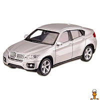 Машина металлическая бмв x6, масштаб 1:43, детская игрушка, серебряный, от 3 лет, Welly 44016CW(Silver)