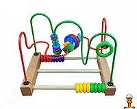 Развивающая игрушка каталка с лабиринтом, деревянная, детская, 1241-3, от 1 года, METR+ MD 1241-3