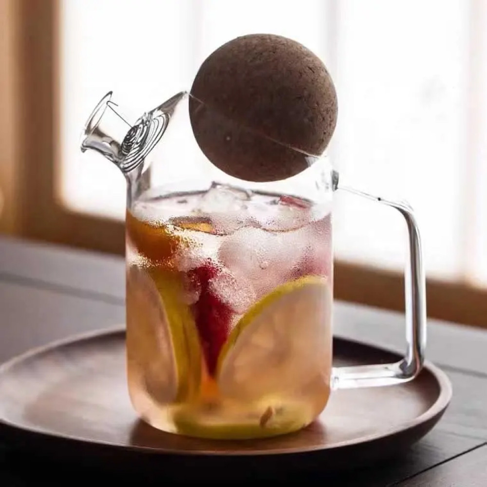 Скляний чайник для заварювання чаю "Куля"