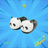 Тапочки кигуруми Панда, домашние тапки для взрослых и детей, 37-42 размер, (закрыты) Черно-белый
