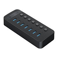 Активний USB хаб Orico CT2U3-7AB USB 3.0 на 7 портів з блоком живлення (USB hub/концентратор) чорний