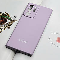 Чехол для Samsung Note 20 Ultra. С подкладкой, лиловый матовый цвет, защита камеры