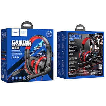 Навушники комп'ютерні з мікрофоном HOCO W103 gaming Magic tour gaming headphones червоні