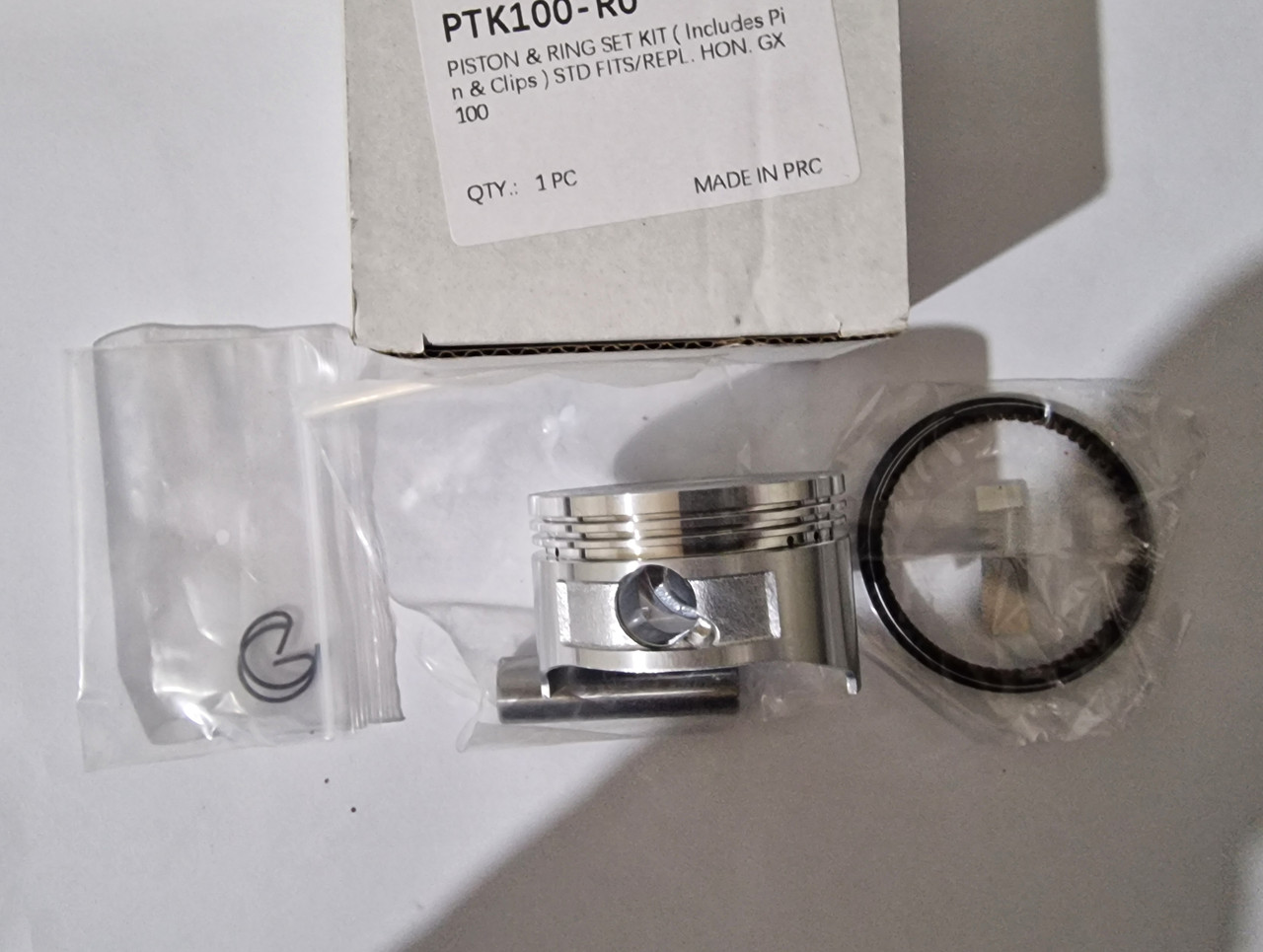 Поршень 56 мм у складі палець 13 мм висота 37 мм Honda GX 100 мотоблоки, віброплити, фото 1