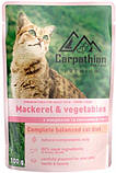 БЛОК Carpathian Pet Food вологий корм для котів Макрель з овочами у соусі 24х100г, фото 3