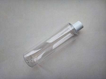 400 мл ПЕТ флакон Циліндр прозорий з кришкою білий диск-топ 24 мм, пластиковий, пластмасовий пляшка, фото 1