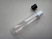 400 мл ПЕТ флакон Циліндр прозорий з кришкою білий диск-топ 24 мм, пластиковий, пластмасовий пляшка, фото 4