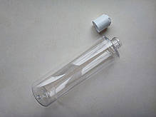 400 мл ПЕТ флакон Циліндр прозорий з кришкою білий диск-топ 24 мм, пластиковий, пластмасовий пляшка, фото 5