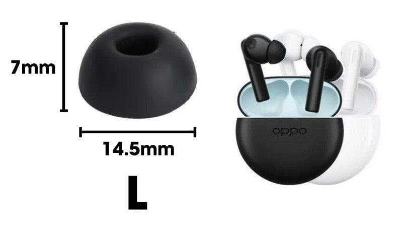 Амбушури OPPO Enco Buds 2 Air 3 Pro Enco X2 Air 2 Pro W33 Free 2 3 Huawei FreeBuds 4i 5i Чорні великі, фото 1