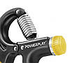 Еспандер кистьовий PowerPlay PP-4323 з регульованим навантаженням 10-40 кг. Strength Grip Чорно-жовтий, фото 3