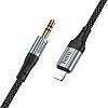 Кабель AUX HOCO UPA26 Fresh digital audio conversion Cable Lightning 1m Чорний, фото 3
