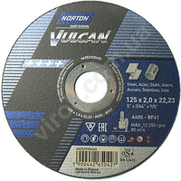 ДИСК ВІДРІЗНИЙ ПО МЕТАЛУ І НЕРЖАВ. СТАЛІ ТМ "NORTON VULCAN"; Ø= 125Х22,2 ММ, T= 2.0 ММ