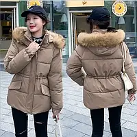 Куртка пуховик женская теплая зимняя с капюшоном
