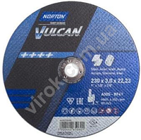 ДИСК ВІДРІЗНИЙ ПО МЕТАЛУ І НЕРЖАВ. СТАЛІ ТМ "NORTON VULCAN"; Ø= 230Х22,2 ММ, T= 3.0 ММ