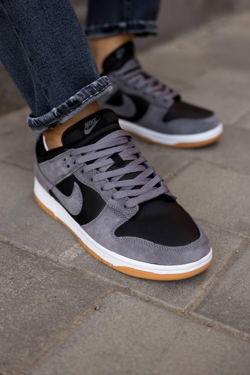Кросівки чоловічі сірі Nike SB Dunk Black Grey (13618)