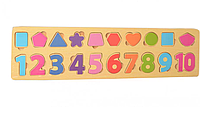 Развивающая игрушка рамка-вкладыш MD 2216 деревянная Цифры-фигуры AmmuNation