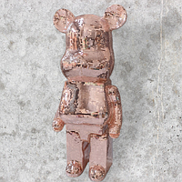 Фігурка Bearbrick рожевого кольору 50 см. Іграшка дизайнерська Беарбрик рожевий. Фігурка для інтер'єру ведмідь