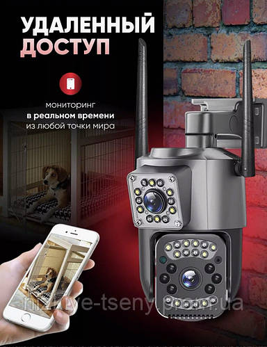 Уличная Поворотная Камера с двумя объективами видеонаблюдения с двойной ...