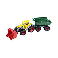 Детская игрушка Трактор Техас ORION 315OR погрузчик с прицепом Желто-зеленый AmmuNation