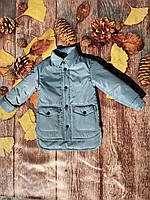 Демисезонная куртка-рубашка на силиконе зеленая для девочек 80-152 р 122-128