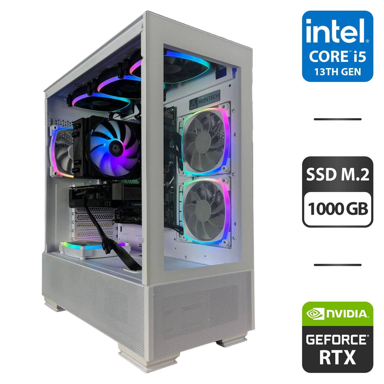 Під замовлення ігровий ПК Montech Sky Two White MT/ i5-13400F/ 32GB RAM/ 1000GB SSD/ RTX 4060 8GB/ 650W