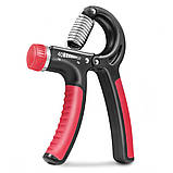 Еспандер кистьовий PowerPlay PP-4323 з регульованим навантаженням 10-40 кг. Strength Grip Чорно-червоний, фото 3