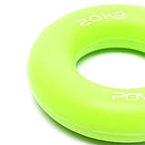 Еспандер кистьовий силіконовий PowerPlay PP-4324 Hand Grip Ring Medium 20 кг. Зелений, фото 5