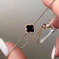 Срібний браслет в позолоті Конюшина