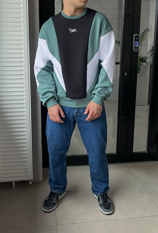 Теплий оверсайз світшот Staff retro turquoise oversize fleece