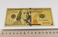 Банкнота золотая "100 долларов" нового образца (1 шт.) арт. 04510