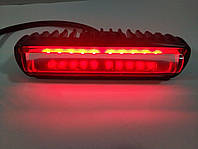 Фара LED прямоугольная 24W (10 диодов) 6D LENS (RED light police) + strobe light (новинка) АТП LED-FL-114