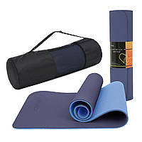 Коврик спортивный Cornix TPE 183 x 61 x 1 cм для йоги и фитнеса Blue/Sky Blue