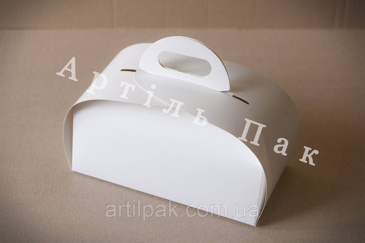 Коробка для торта, десерту та подарунку Пелюстка Білий 210*110*120, фото 1