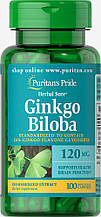 Гінкго білоба, Ginkgo Biloba, Puritan's Pride, стандартизований екстракт, 120 мг, 100 капсул