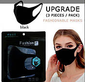 Маска захисна, багаторазова, тканинна чорна Fashion Mask