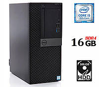 Компьютер Dell OptiPlex 7060 Tower / Intel Core i5-8500 (6 ядер по 3.0 - 4.1 GHz) / 16 GB DDR4 / 500 GB HDD /