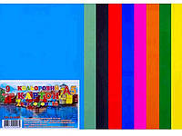 Картон кольоровий 9 аркушів двобічний, набір А5, в п/п пакеті КА5209Е ТМ ОФОРТ "Wr"