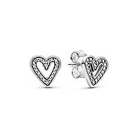 Серебряные серьги Pandora Сверкающее сердце 298685С01