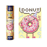 Картина за номерами стікерами в тубусі "Пончик", 1200 стікерів 1869, 33х48 см