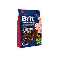 Сухой корм взрослых собак крупных пород Brit Premium Adult L для со вкусом курицы 3 кг (8595602526444)