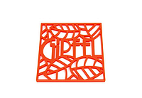 GIPFEL Підставка під гарячіше GLUM 17х17х0, 8см помаранчева Матеріал: Силікон FDA 0216 GIPFEL "Wr"
