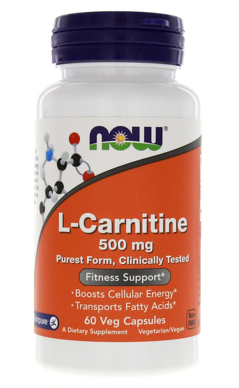 Л-карнітин Now Foods L-Carnitine 500 мг капсул No60