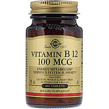 Вітамін В12 (ціанокобаламін) , Vitamin B12, Solgar, 100 мкг, 100 таблеток