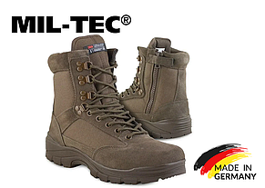 Черевики тактичні Mil-Tec зі змійкою Tactical side zip boot ykk Brown, фото 1