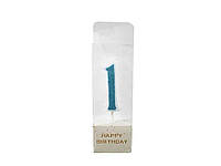 Свічка для торта цифра 1 синій 5см R90002 ТМ STENSON "Wr"
