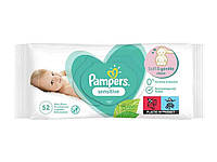 Дитячі вологі серветки Sensititve 52шт ТМ PAMPERS "Wr"