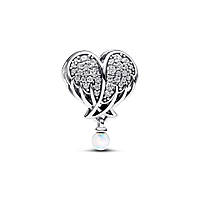 Серебряный шарм Pandora "Крылья ангела в форме сердца" 792980C01