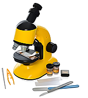 Детский игровой микроскоп с чемоданчик Limo Toy SK 0029 ABCD Микроскоп с инструментами и пробирками