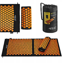 Килимок акупунктурний з валиком 4FIZJO Classic Mat XL Аплікатор Кузнєцова 4FJ0049 Black/Orange